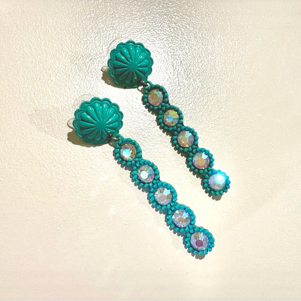 Turquoise Crystal Earrings